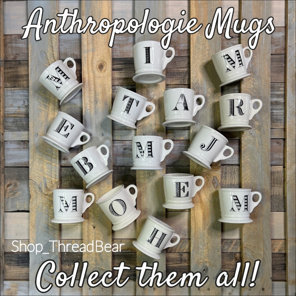 Classic "R" {Anthro} Initial Mug! EUC. Anthropologie Coffee + Tea Cup | Monogram - Picture 12 of 12